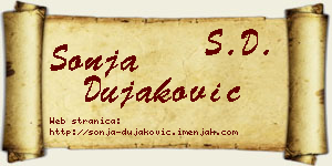 Sonja Dujaković vizit kartica